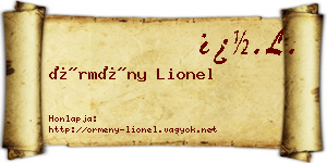 Örmény Lionel névjegykártya